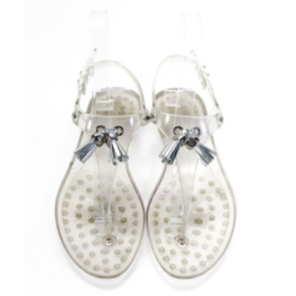 Tods Clear Jelly Tassel Thong Flat Sandals 35 5 - Picture 2 of 6